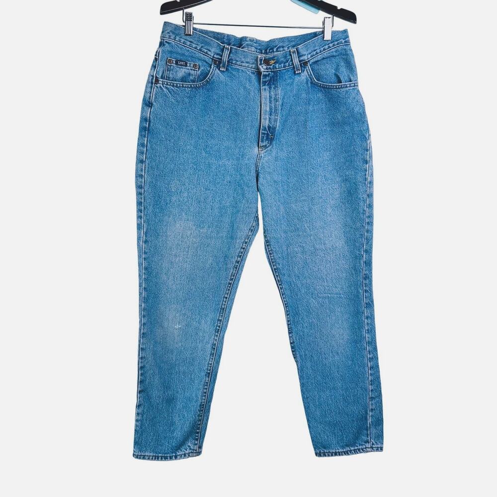Lee Vintage Women’s 34x28 Mom Jeans 80's Blue Acid Wash Denim